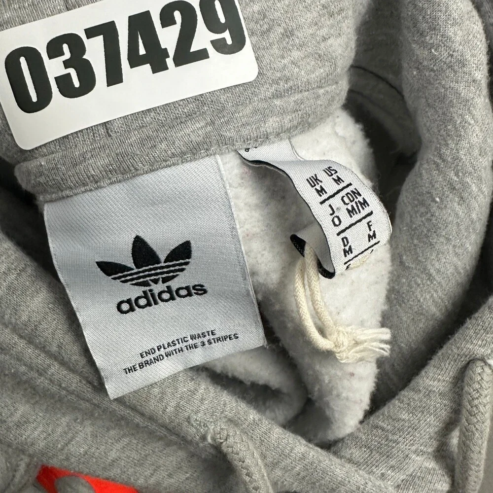 Adidas Hoodie Men Medium Gray Always Original Trefoil Logo Pullover Sweatshirt M